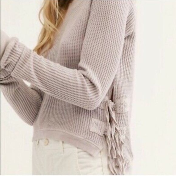 Free People FP One Cropped Thermal Hi Low Interlaken Top - Picture 3 of 5